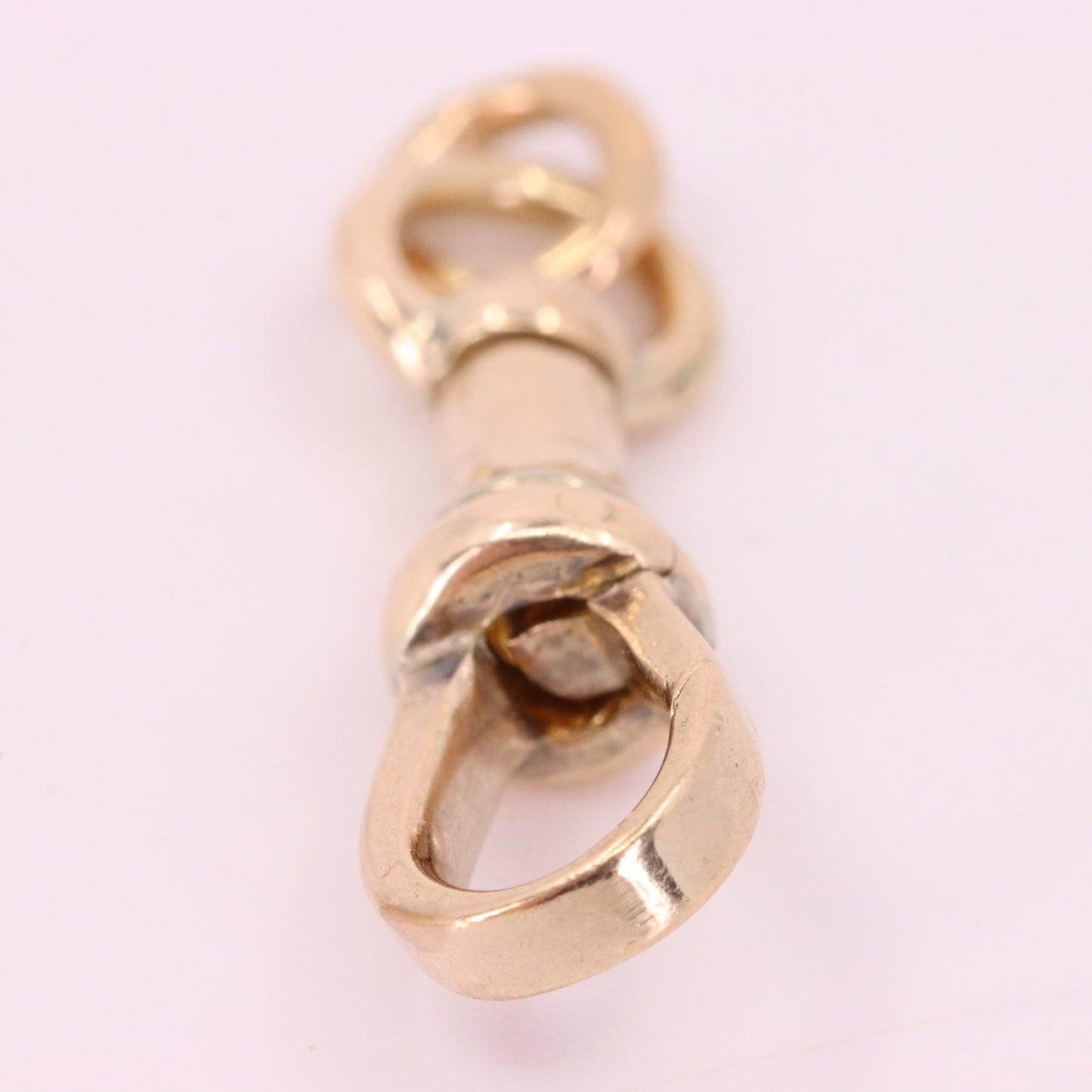 Antique 9ct Yellow Gold Swivel Albert Dog Clip Clasp Charm Holder Pendant