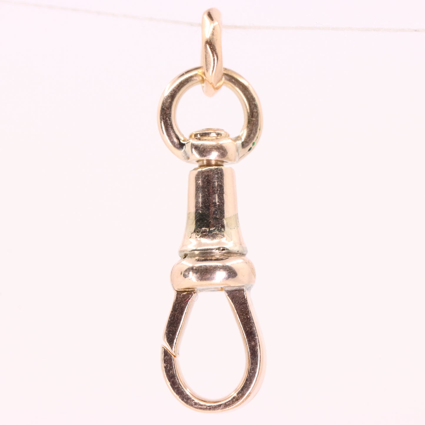Antique 9ct Yellow Gold Swivel Albert Dog Clip Clasp Charm Holder Pendant