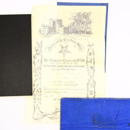 Vintage Set 3 Masonic Order Books St. Fergus Chapter No. 156 O.E.S. Scotland