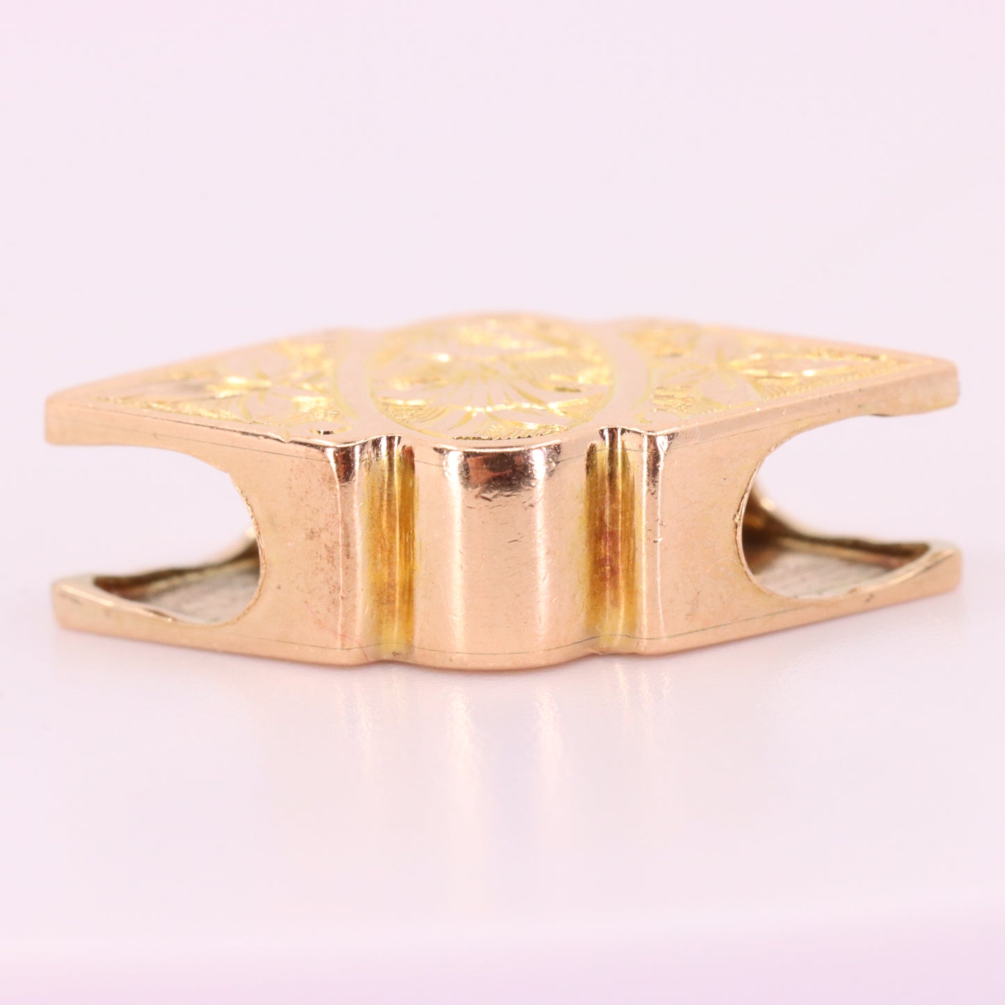 Antique 9ct Yellow Gold Albertina Slider Charm Chain Pendant Necklace Accessory