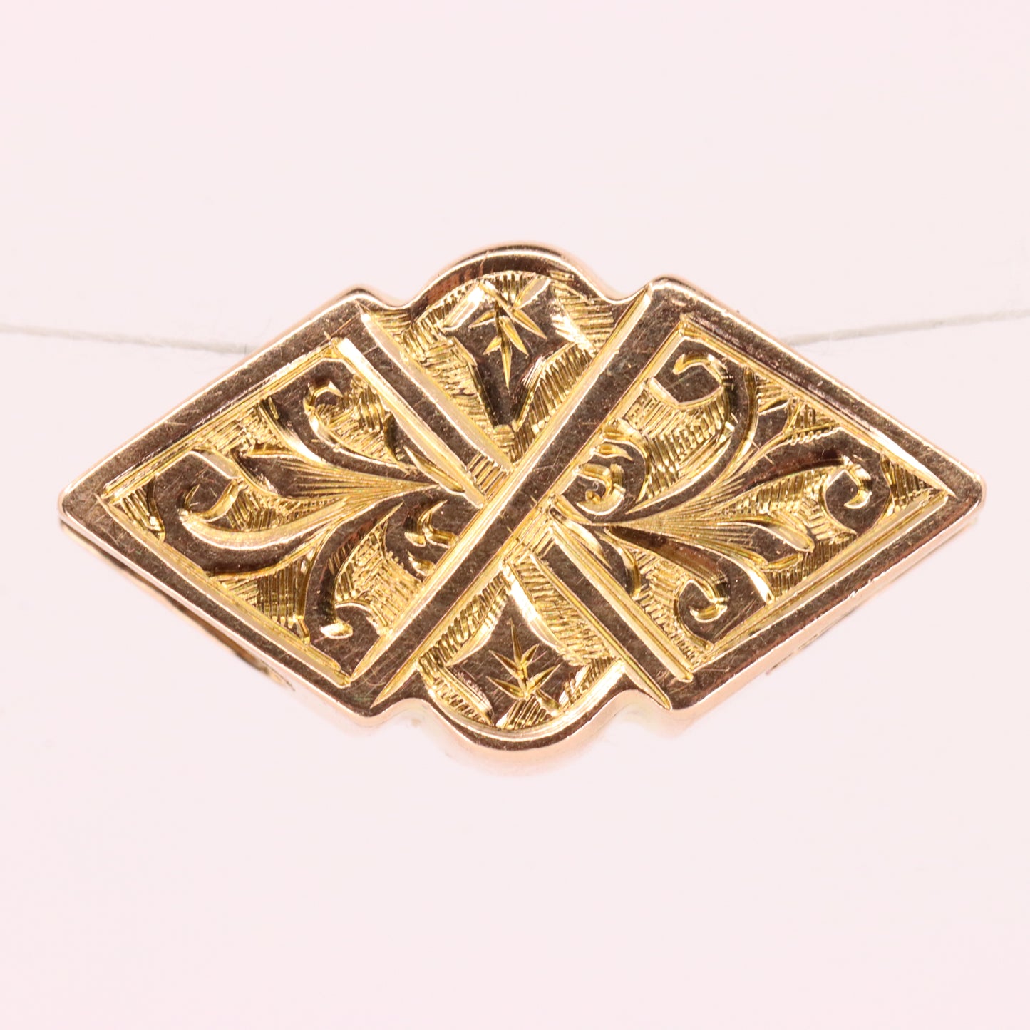 Antique 9ct Yellow Gold Albertina Slider Charm Chain Pendant Necklace Accessory