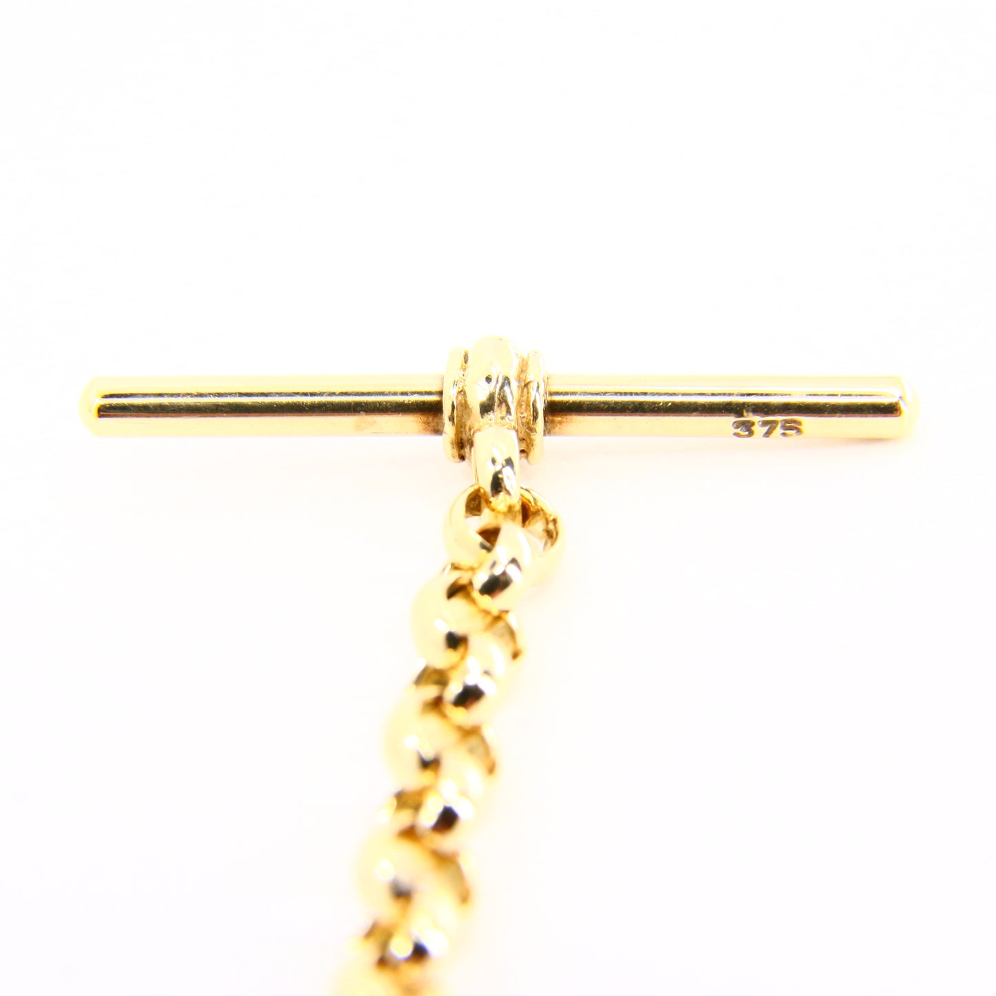 Vintage 9ct Slider T Bar Belcher Chain Necklace Yellow Gold Necklace Hallmarked