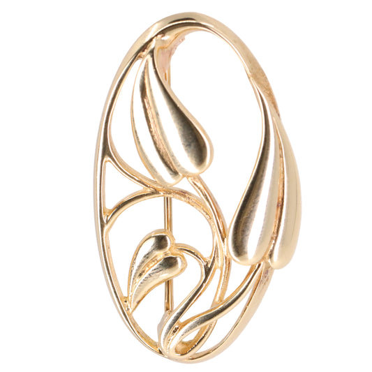 Vintage 9ct Hallmarked Yellow Gold Ola Gorie Rennie Mackintosh Brooch Boxed Gift