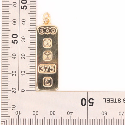 Vintage 9ct Hallmarked Sheffield 1979 Gold Ingot Pendant 14.1g Investment Gift