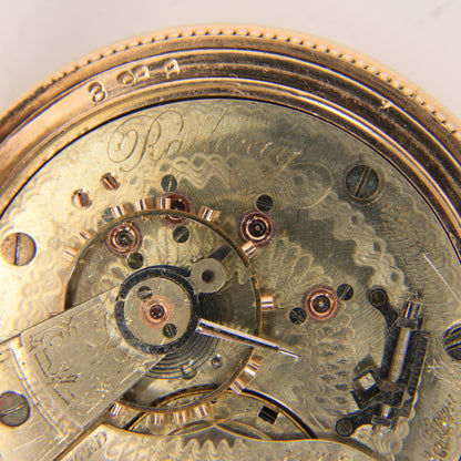 Antique Hampden 55mm Full Hunter Pocket Watch Gold Plated Diamond Horse c1900