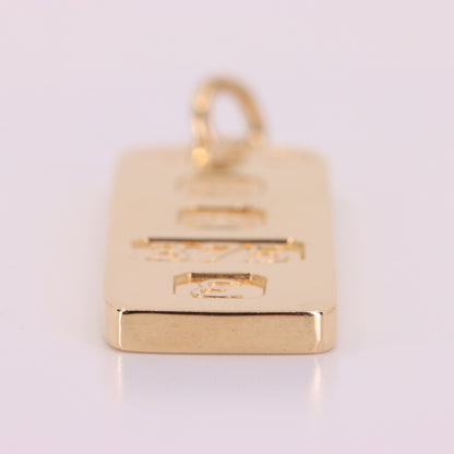 Vintage 9ct Hallmarked Sheffield 1979 Gold Ingot Pendant 14.1g Investment Gift