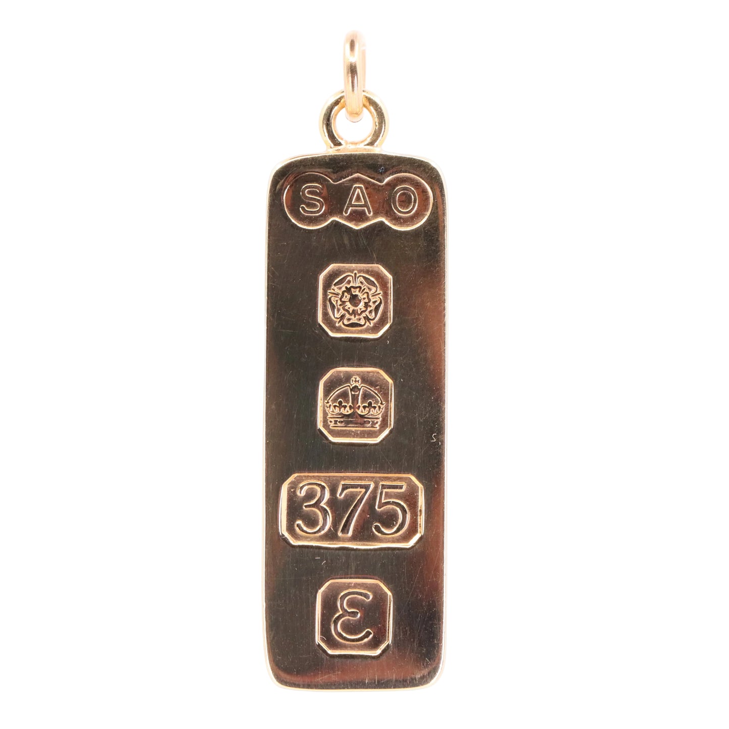 Vintage 9ct Hallmarked Sheffield 1979 Gold Ingot Pendant 14.1g Investment Gift