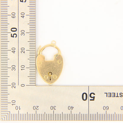 Vintage 18ct Gold Hallmarked Heart Lock Pendant Charm Padlock Gift