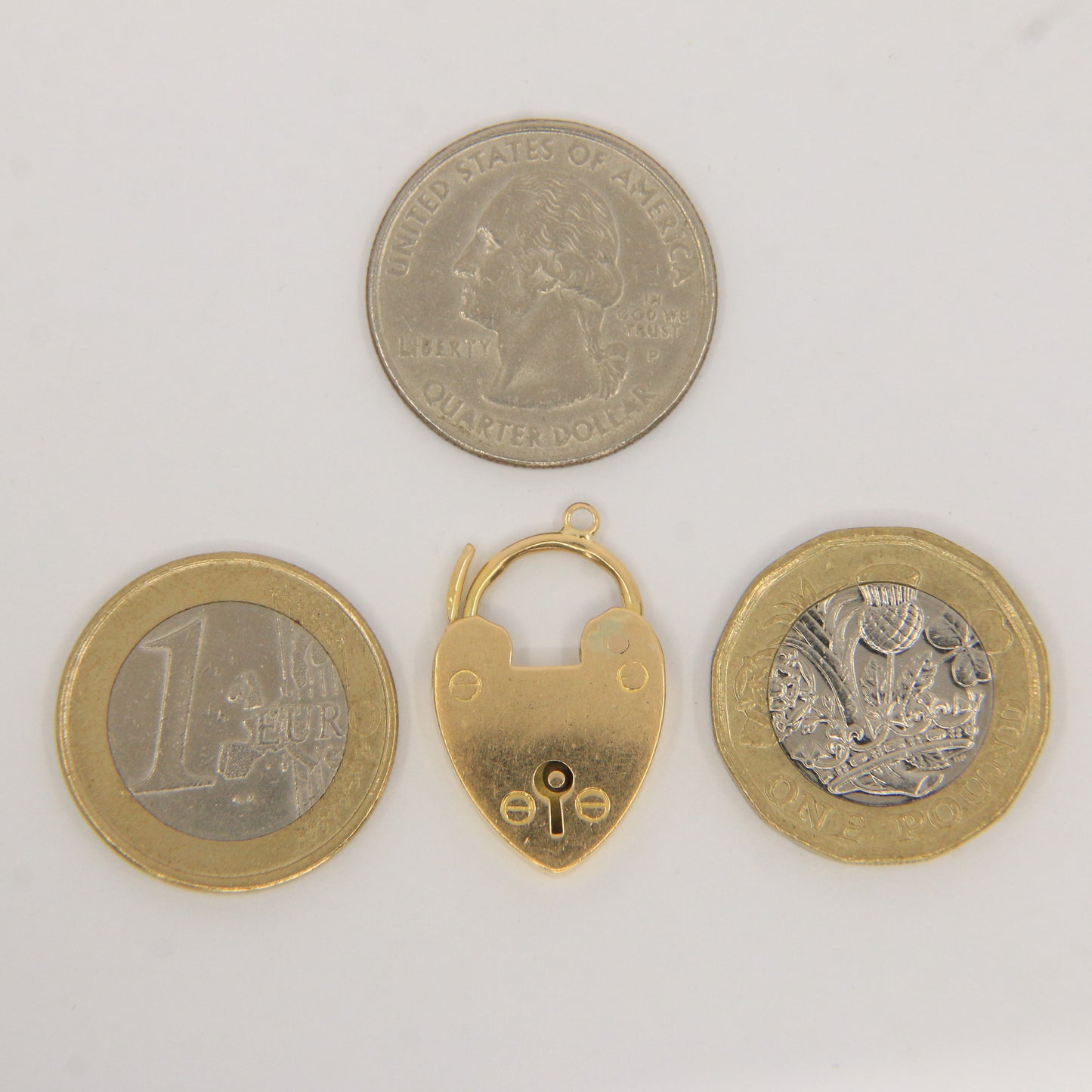 Vintage 18ct Gold Hallmarked Heart Lock Pendant Charm Padlock Gift