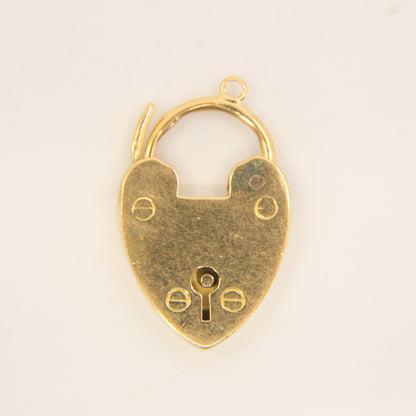 Vintage 18ct Gold Hallmarked Heart Lock Pendant Charm Padlock Gift