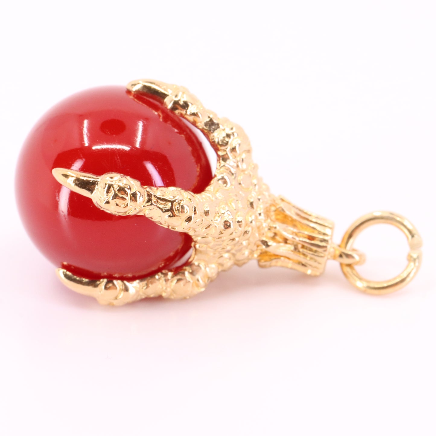 Vintage 9ct Hallmarked Yellow Gold Carnelian Claw Pendant Talisman Charm Gift