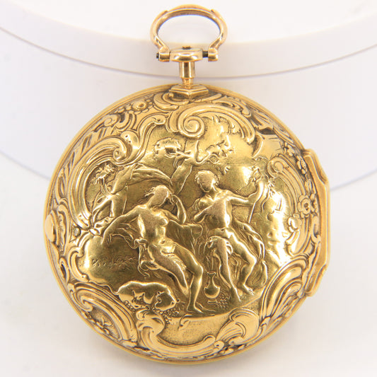 Antique 18ct Gold Rare Pair Cased 50 mm Pocket Watch George Graham London c1735