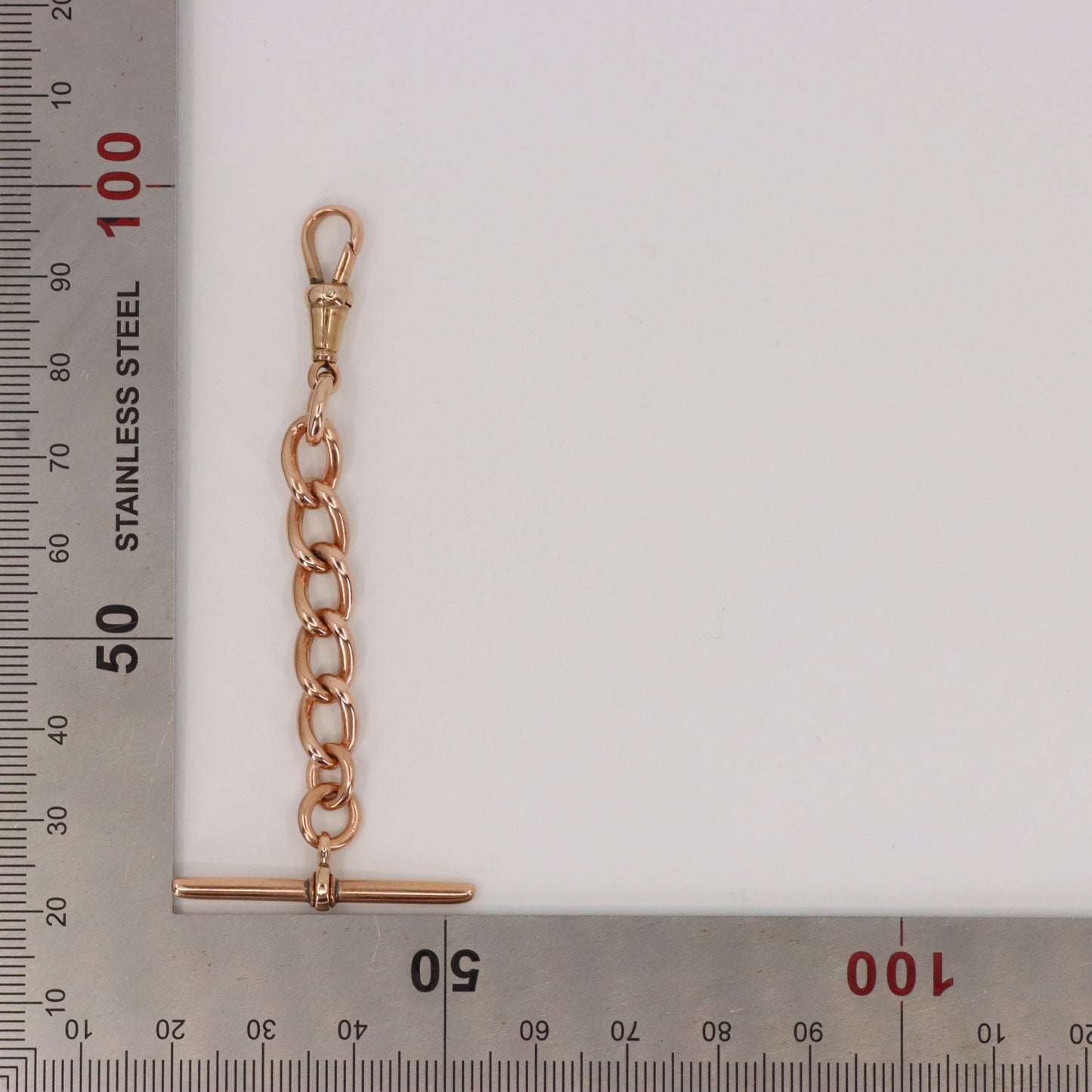 Vintage 9ct Hallmarked Rose Gold Albert T Bar Chain 3 Inch Extender Pendant Gift