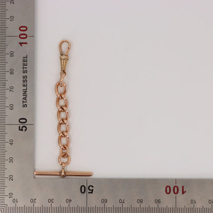 Vintage 9ct Hallmarked Rose Gold Albert T Bar Chain 3 Inch Extender Pendant Gift
