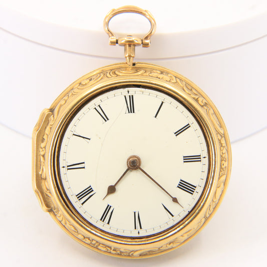 Antique 18ct Gold Rare Pair Cased 50 mm Pocket Watch George Graham London c1735