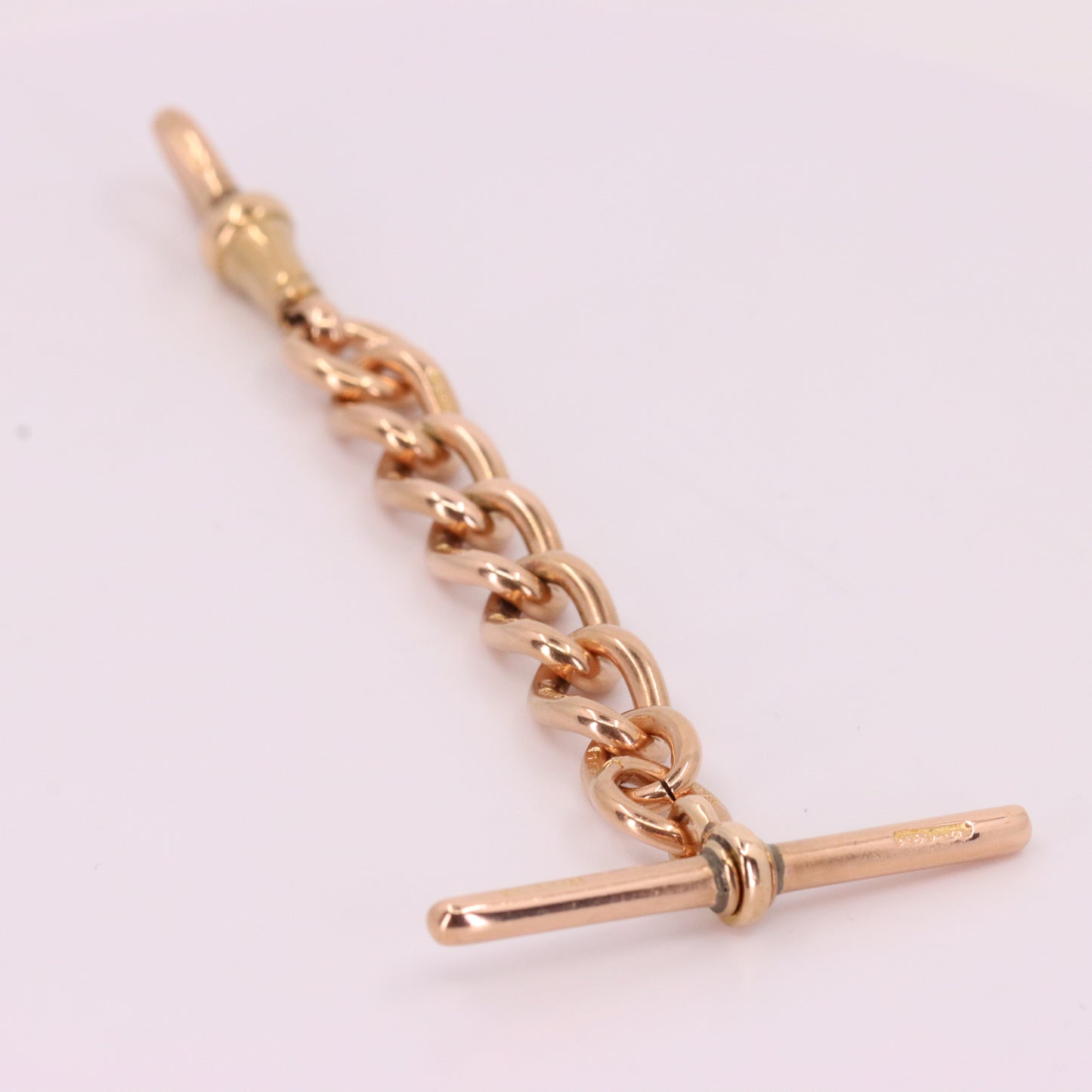 Vintage 9ct Hallmarked Rose Gold Albert T Bar Chain 3 Inch Extender Pendant Gift