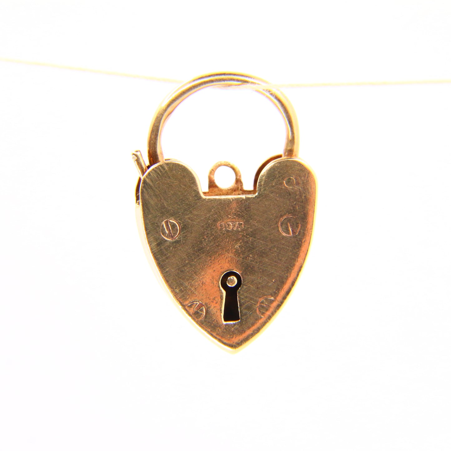 Vintage 9ct Heart Lock Gold Charm Small Padlock Closer Pendant Yellow Gold Gifts Crafts