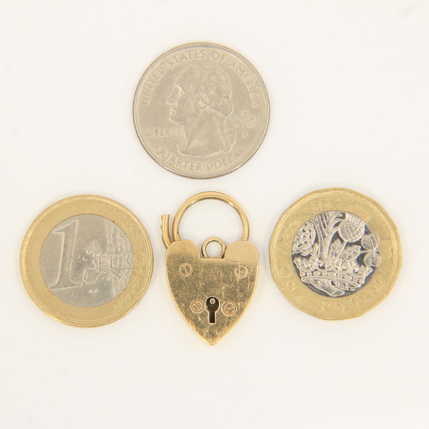 Vintage 9ct Heart Lock Gold Charm Padlock Closer Pendant Hallmarked Gifts Crafts