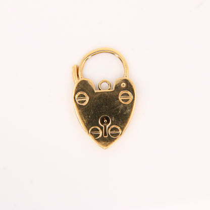 Vintage 9ct Heart Lock Gold Charm Padlock Closer Pendant Hallmarked Gifts Crafts