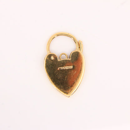 Vintage 9ct Heart Lock Gold Charm Padlock Closer Pendant Hallmarked Gifts Crafts