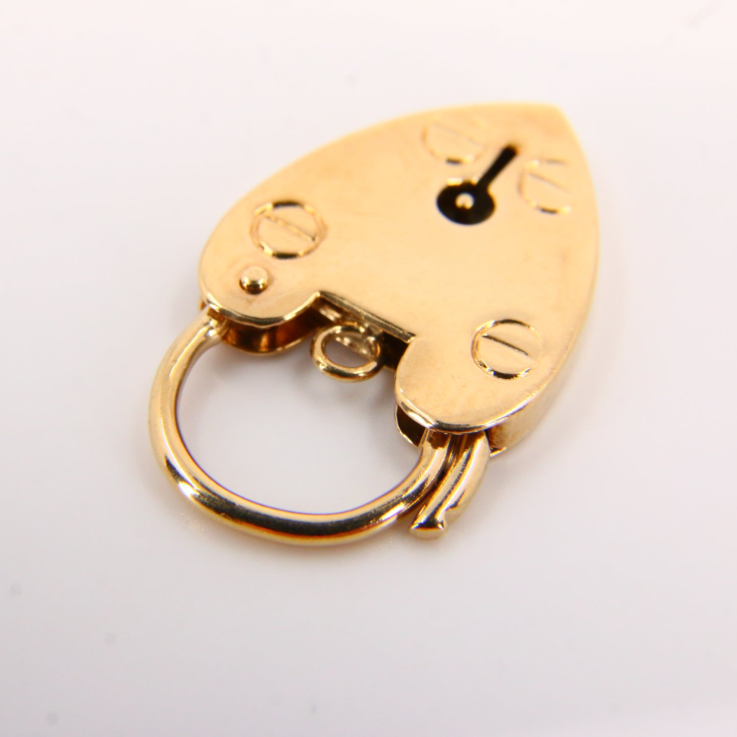 Vintage 9ct Heart Lock Gold Charm Padlock Closer Pendant Hallmarked Gifts Crafts