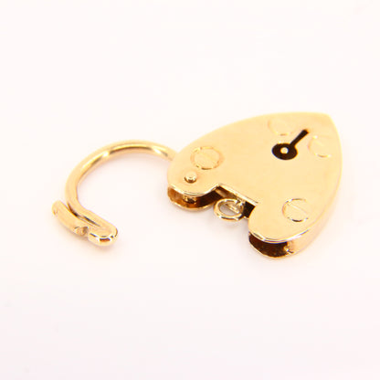 Vintage 9ct Heart Lock Gold Charm Padlock Closer Pendant Hallmarked Gifts Crafts