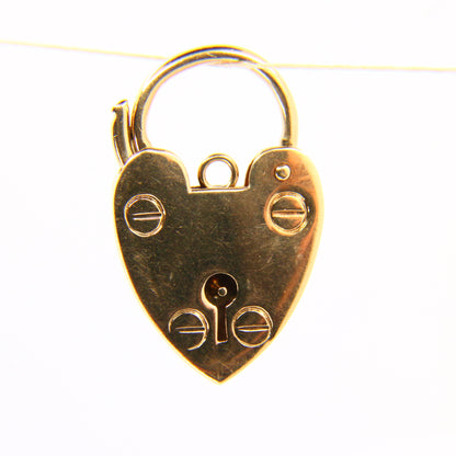 Vintage 9ct Heart Lock Gold Charm Padlock Closer Pendant Hallmarked Gifts Crafts