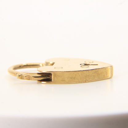 Vintage 9ct Heart Lock Gold Charm Padlock Closer Pendant Hallmarked Gifts Crafts