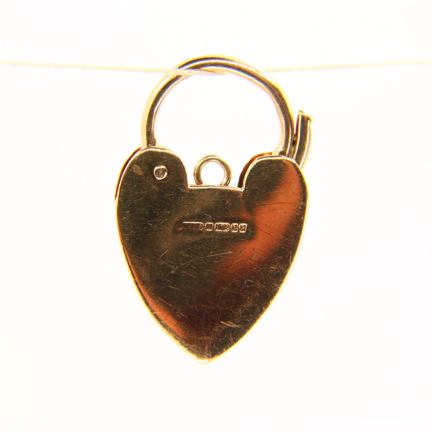 Vintage 9ct Heart Lock Gold Charm Padlock Closer Pendant Hallmarked Gifts Crafts