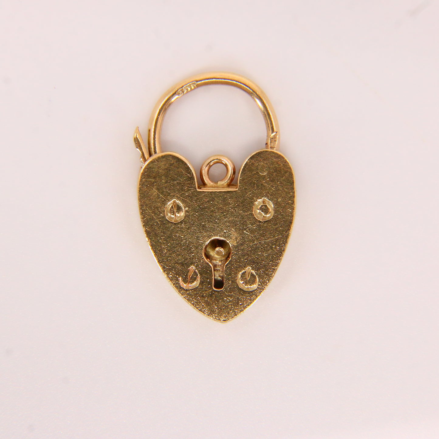 Vintage 9ct Heart Lock Gold Charm Small Padlock Closer Pendant Yellow Gold Gifts Crafts