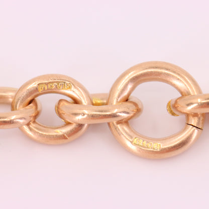 Antique 9ct Hallmarked Rose Gold 3.5 Inch Albert Chain Extension T Bar Watch Fob