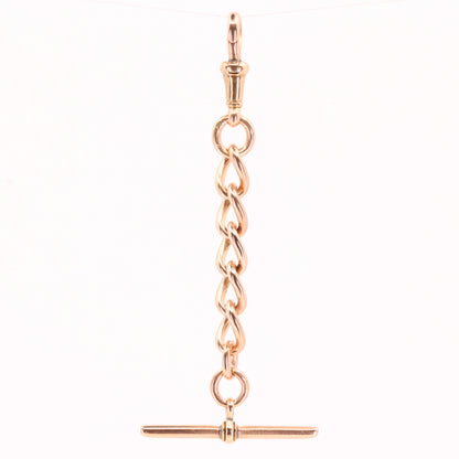 Vintage 9ct Hallmarked Rose Gold Albert T Bar Chain 3 Inch Extender Pendant Gift