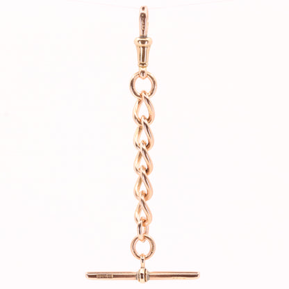 Vintage 9ct Hallmarked Rose Gold Albert T Bar Chain 3 Inch Extender Pendant Gift