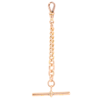 Antique 9ct Hallmarked Rose Gold 3.5 Inch Albert Chain Extension T Bar Watch Fob