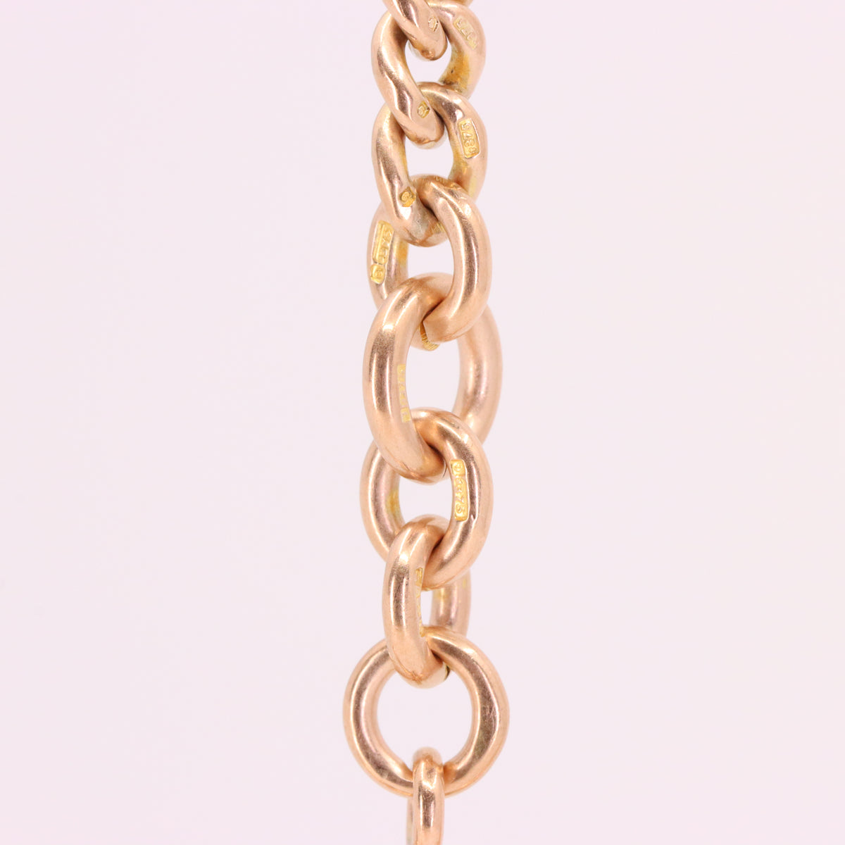 Antique 9ct Hallmarked Rose Gold 3.5 Inch Albert Chain Extension T Bar Watch Fob