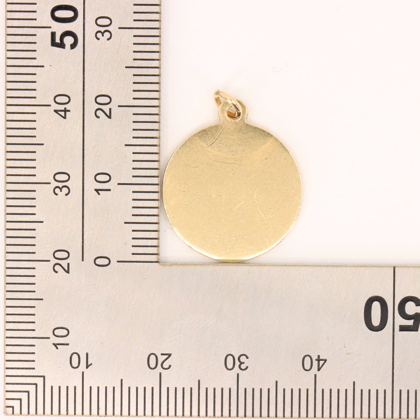Vintage 9ct Hallmarked Yellow Gold Blank Disc Pendant Engraving Personalised Gift