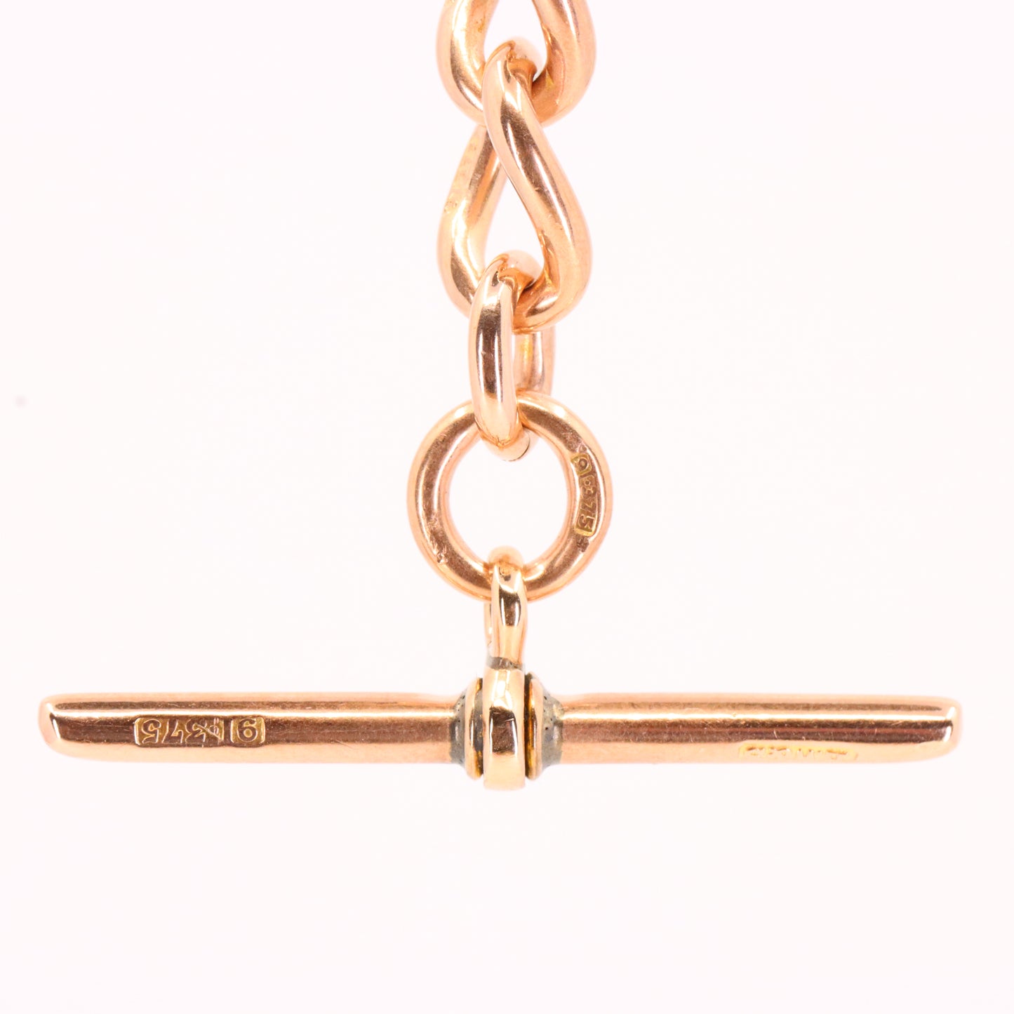 Vintage 9ct Hallmarked Rose Gold Albert T Bar Chain 3 Inch Extender Pendant Gift