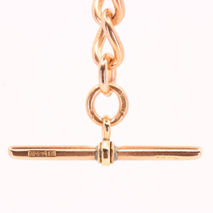 Vintage 9ct Hallmarked Rose Gold Albert T Bar Chain 3 Inch Extender Pendant Gift