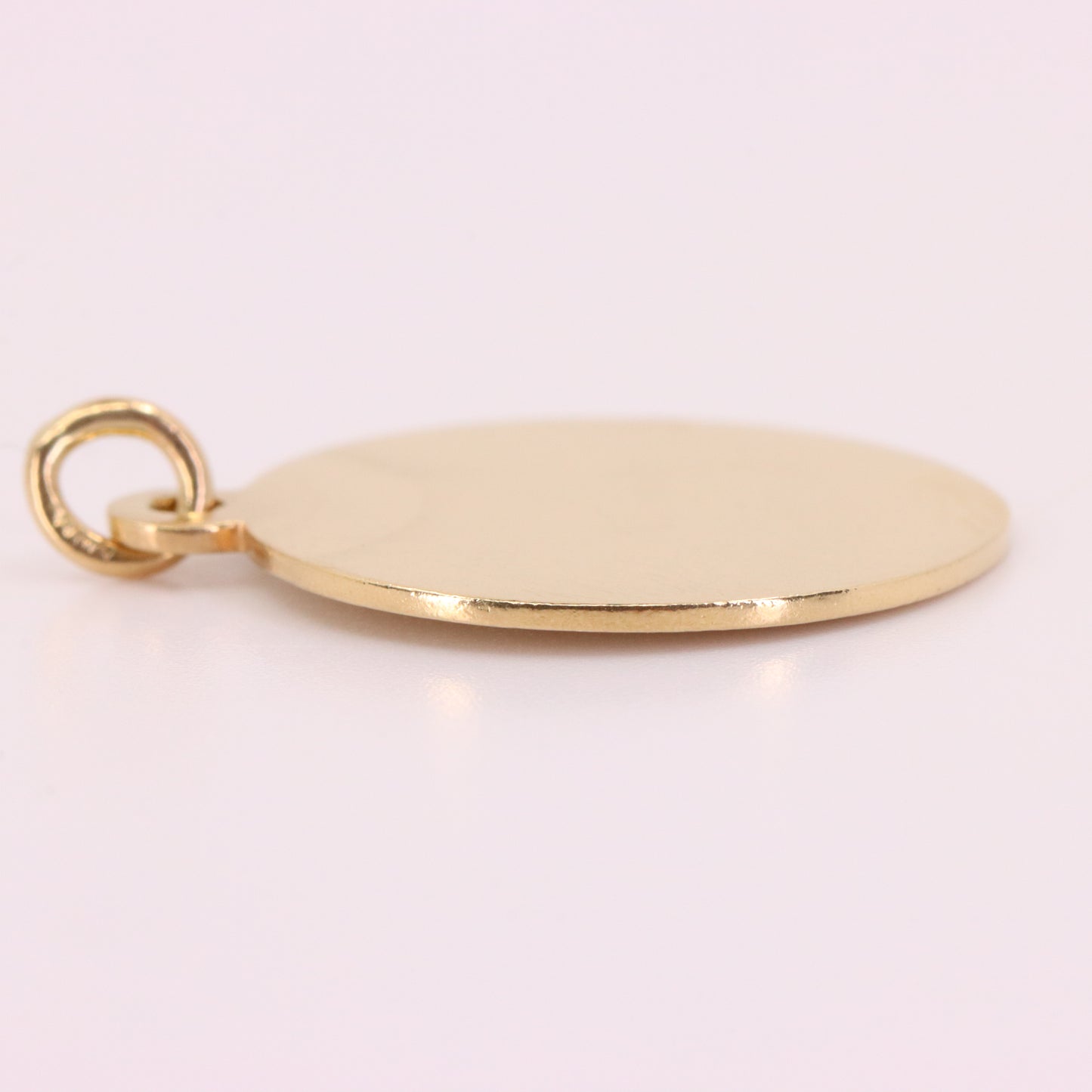 Vintage 9ct Hallmarked Yellow Gold Blank Disc Pendant Engraving Personalised Gift