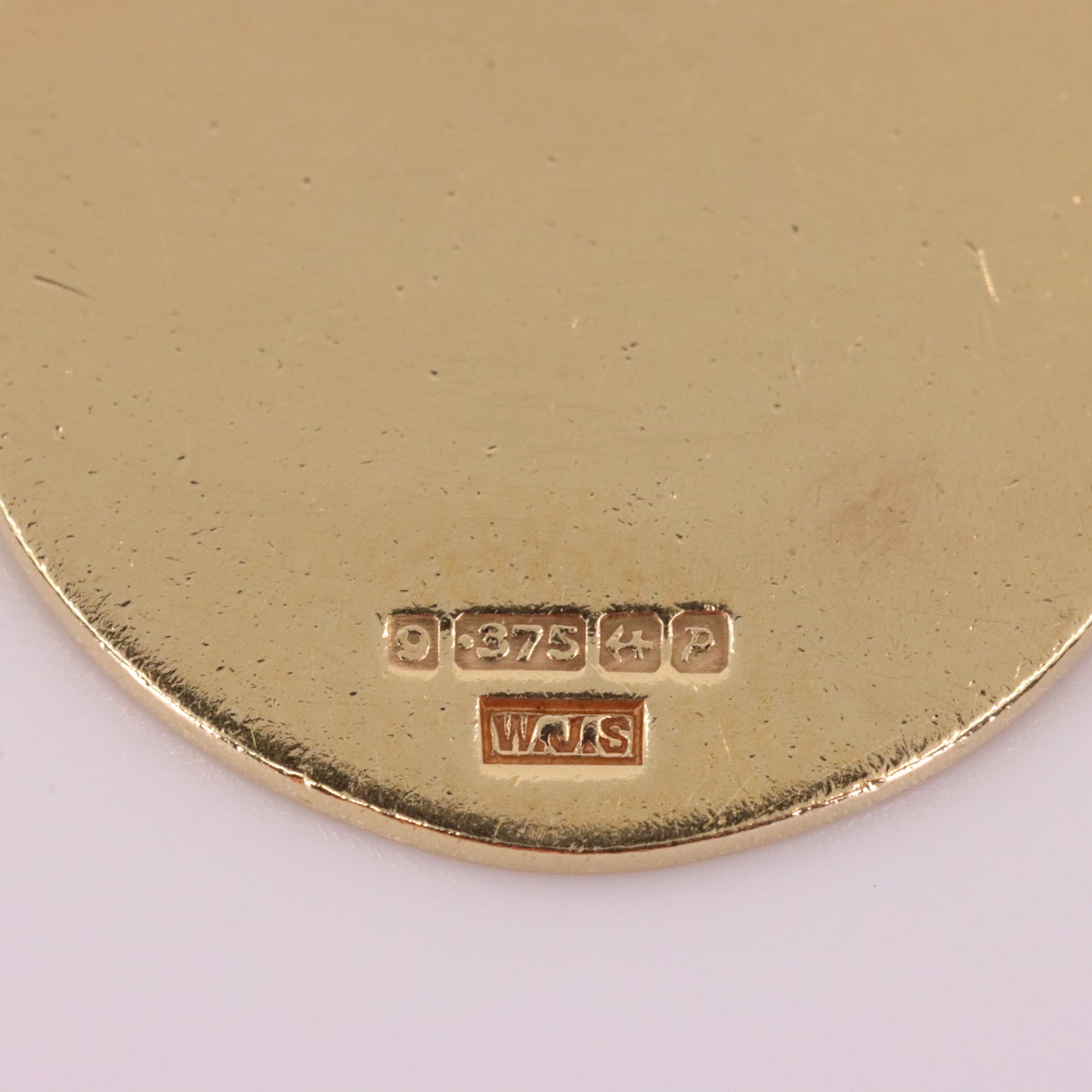 Vintage 9ct Hallmarked Yellow Gold Blank Disc Pendant Engraving Personalised Gift