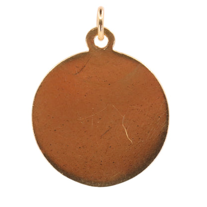 Vintage 9ct Hallmarked Yellow Gold Blank Disc Pendant Engraving Personalised Gift