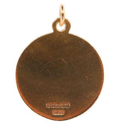 Vintage 9ct Hallmarked Yellow Gold Blank Disc Pendant Engraving Personalised Gift