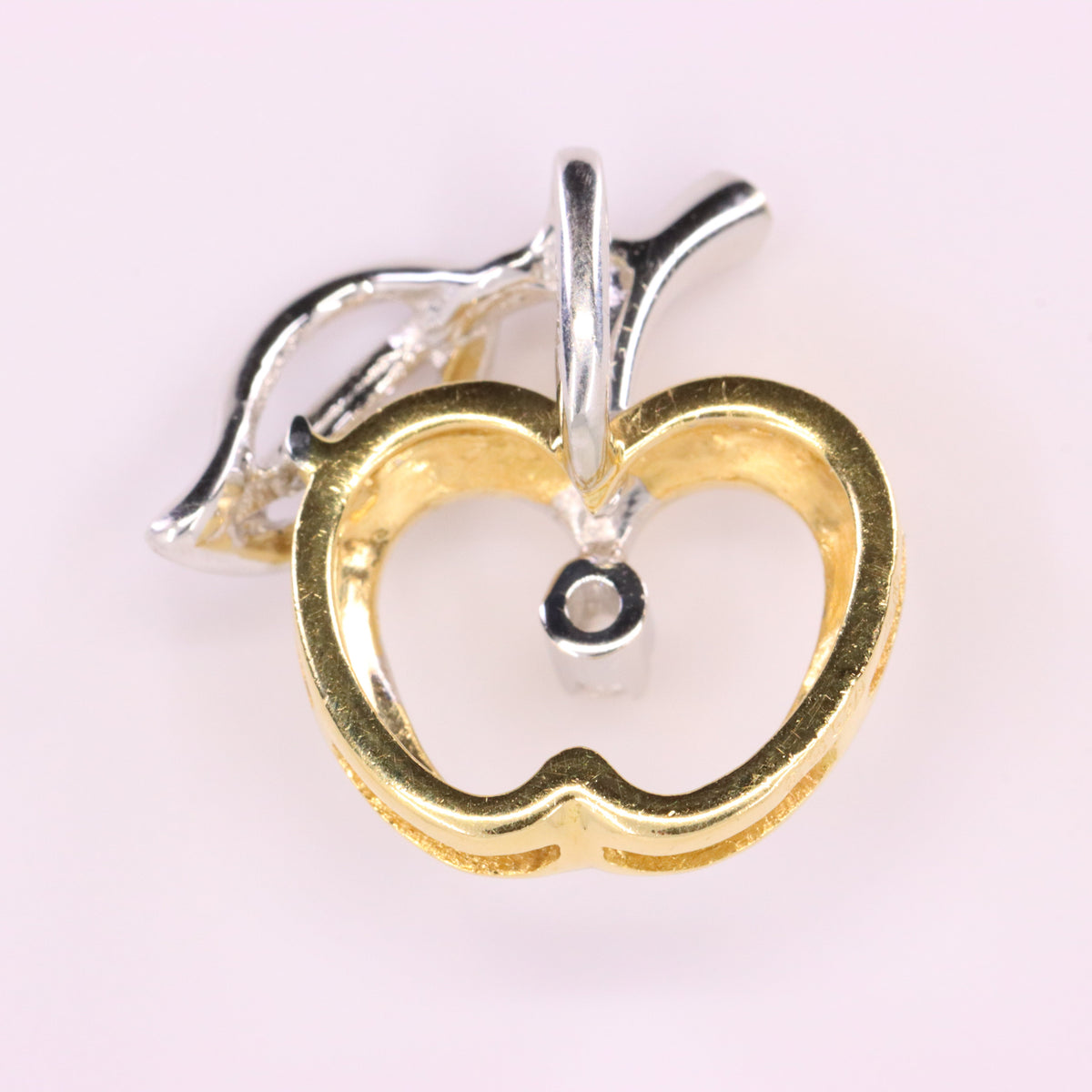 Vintage 18ct Hallmarked Gold Diamond Apple Fruit Charm Two Tone Teacher Pendant