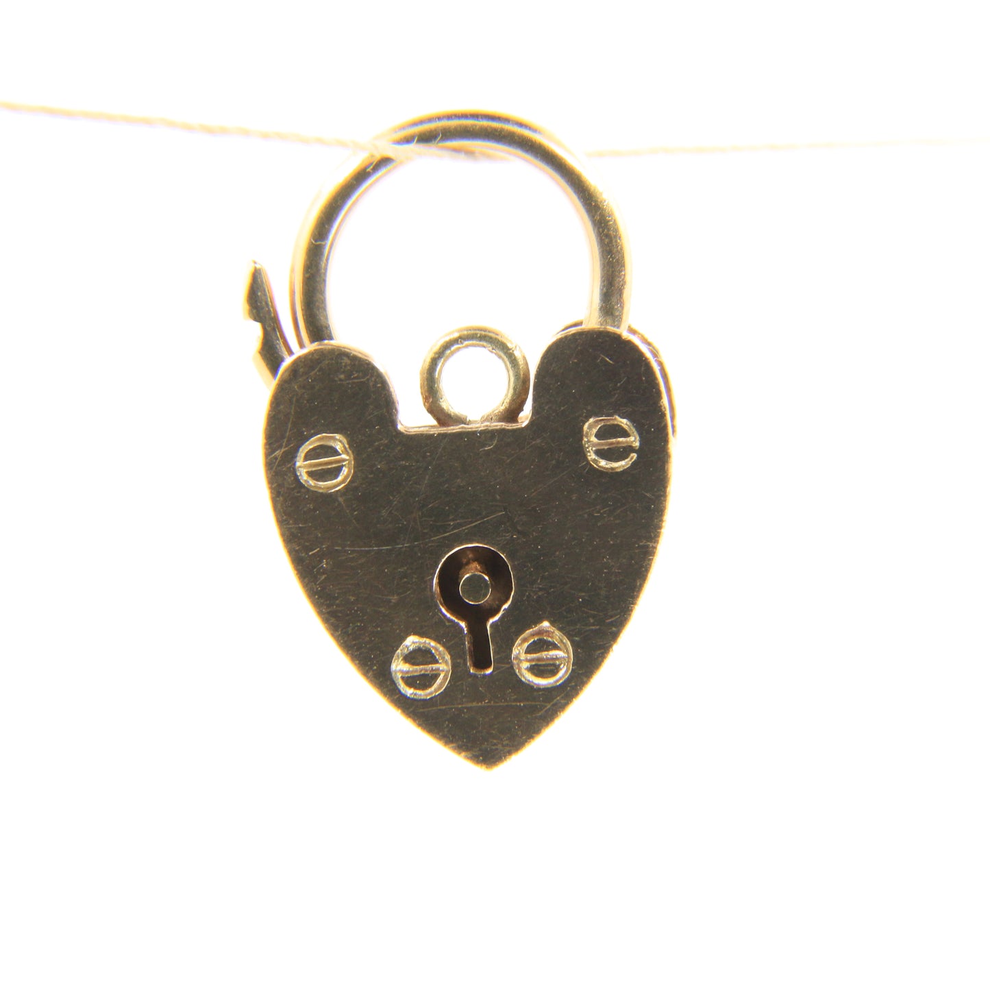 Vintage 9ct Heart Lock Gold Charm Padlock Closer Pendant Hallmarked Gifts Crafts