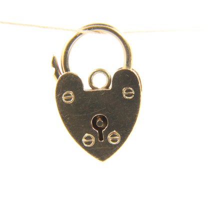 Vintage 9ct Heart Lock Gold Charm Padlock Closer Pendant Hallmarked Gifts Crafts