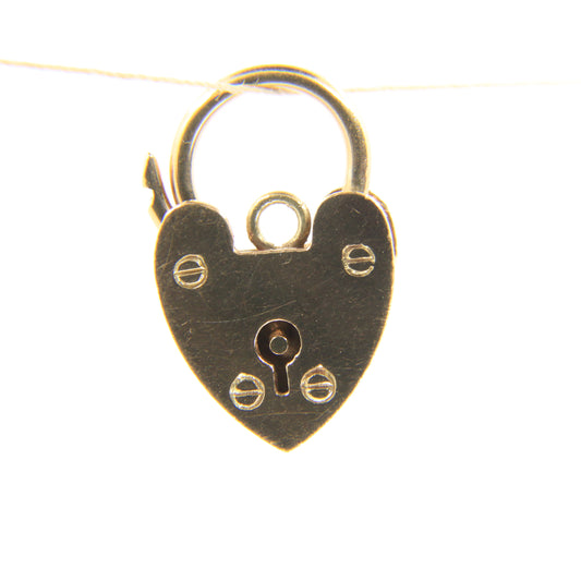 Vintage 9ct Heart Lock Gold Charm Padlock Closer Pendant Hallmarked Gifts Crafts