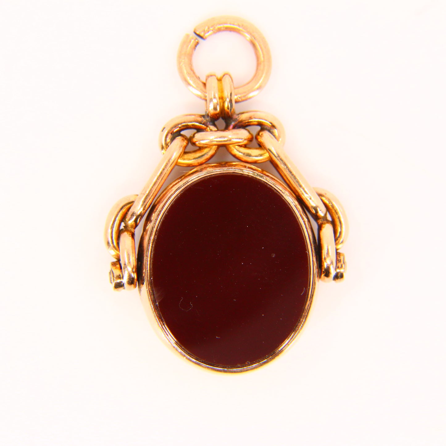 Antique 9ct Spinner Pendant Bloodstone & Carnelian 9 Carat Yellow Gold Charm