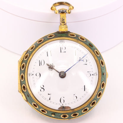 Antique c1700 Brouncker Watts London Quarter Repeater Shagreen Pocket Watch