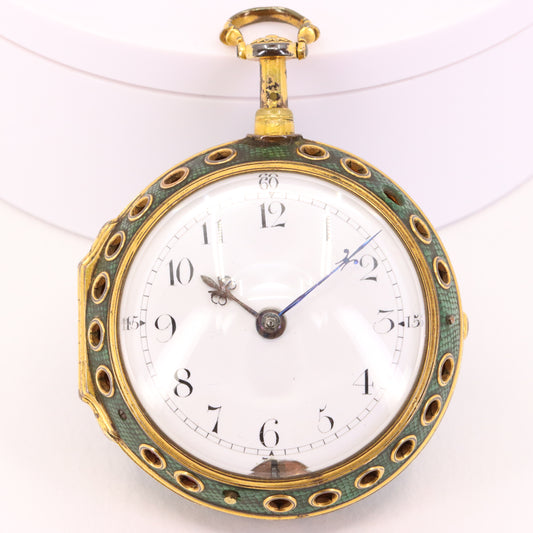 Antique c1700 Brouncker Watts London Quarter Repeater Shagreen Pocket Watch
