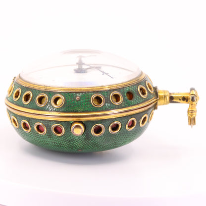 Antique c1700 Brouncker Watts London Quarter Repeater Shagreen Pocket Watch